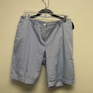 Talbots Blue And White Pin Stripe Shorts, Size 8